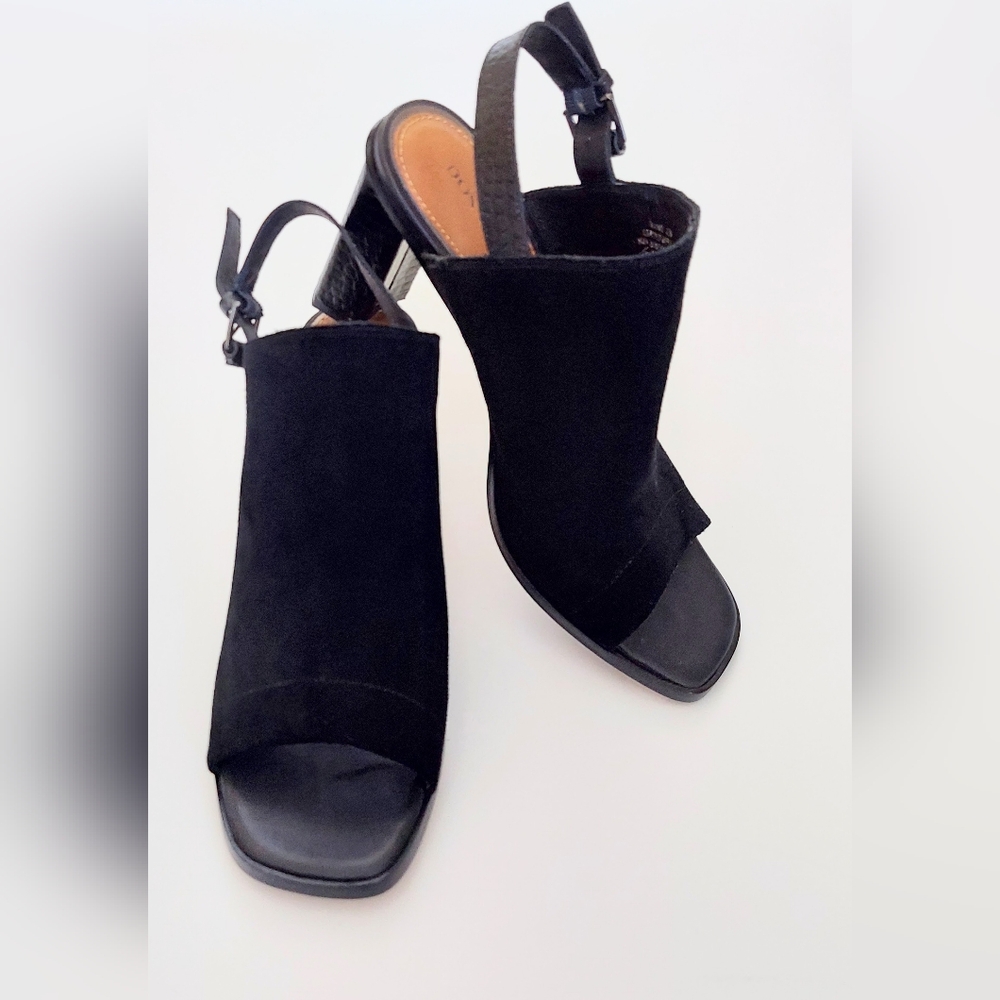 Donald J Pliner Piri Heel Iliana Mules Open Toe Slingback Black Size 7.5M